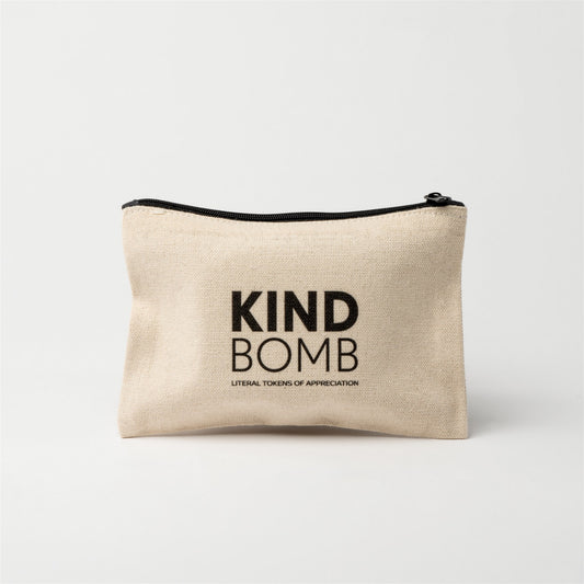 Kind Bomb SMALL Canvas Zipper Pouch