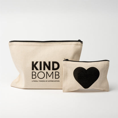 Kind Bomb SMALL Canvas Zipper Pouch